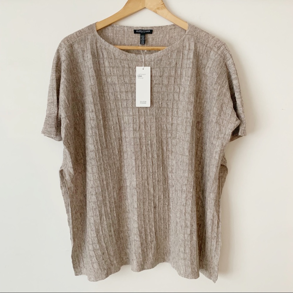 Eileen Fisher Poncho Melange Short Sleeve Top